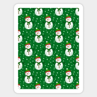 GREEN Snowman Pattern Sticker